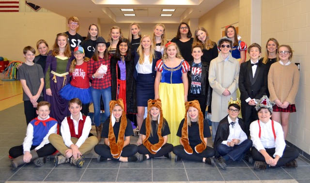Worcester Prep seventh- and eighth-grade play participants shown are in back (l-r) Josh Conway, Hannah Brasure, Kaitlyn Cronin, Grace Timmons, Carly Gates, Aleezah Ehtasham, Bridget McCormick and Morgan Schoch. In the middle are Henry Hershey, Director Linda Smith, Kate Conway, Ava Nally, Ava Wilsey, Sumira Sehgal, Tabi Curry, Grace Baeurle, Brooke Phillips, Graham McCabe, Riley Schoch, Director Lindsey MacWha and Brooke Emeigh. In front are Tristan Weinstein, Anderssen Taylor, Nikki Telo, Zoe Brafman, Annie Carter, Chris Todorov and Cayden Wallace. SUBMITTED PHOTO